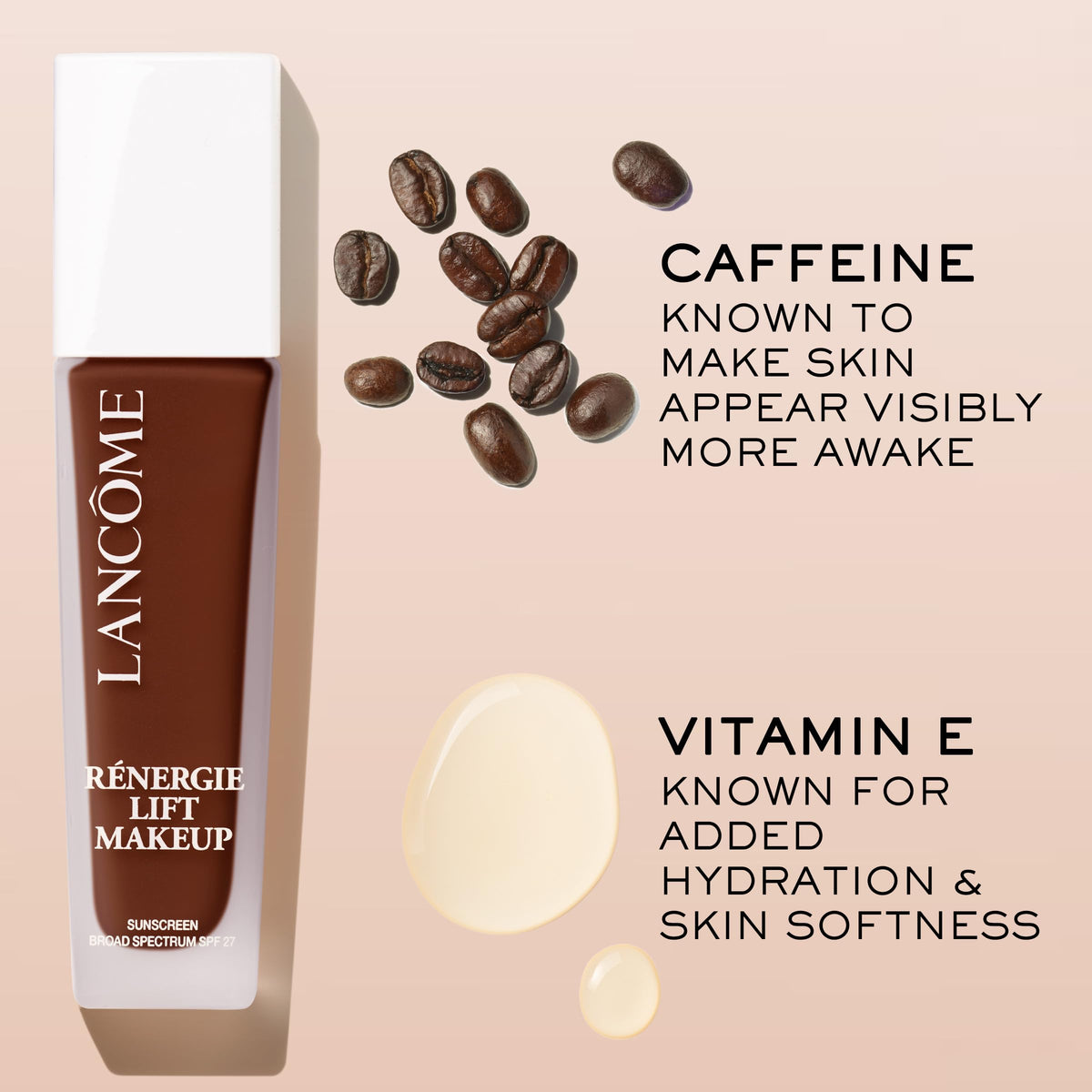 Lancôme label detail showing ingredients and SPF 27 protection information