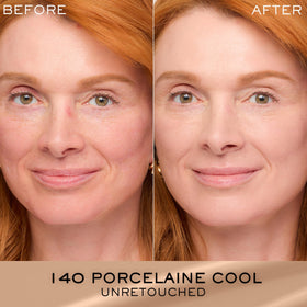Lancôme Rénergie foundation texture swirled on white surface demonstrating hydrating finish