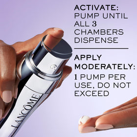 Lancôme ingredient icons depicting hyaluronic acid vitamin C niacinamide ferulic acid benefits