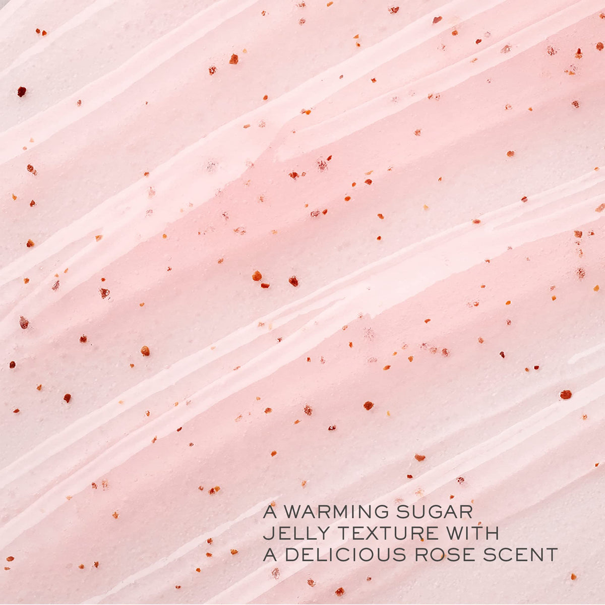 Lancôme scrub texture close-up with visible sugar grains and honey sheen demonstrating gentle exfoliation