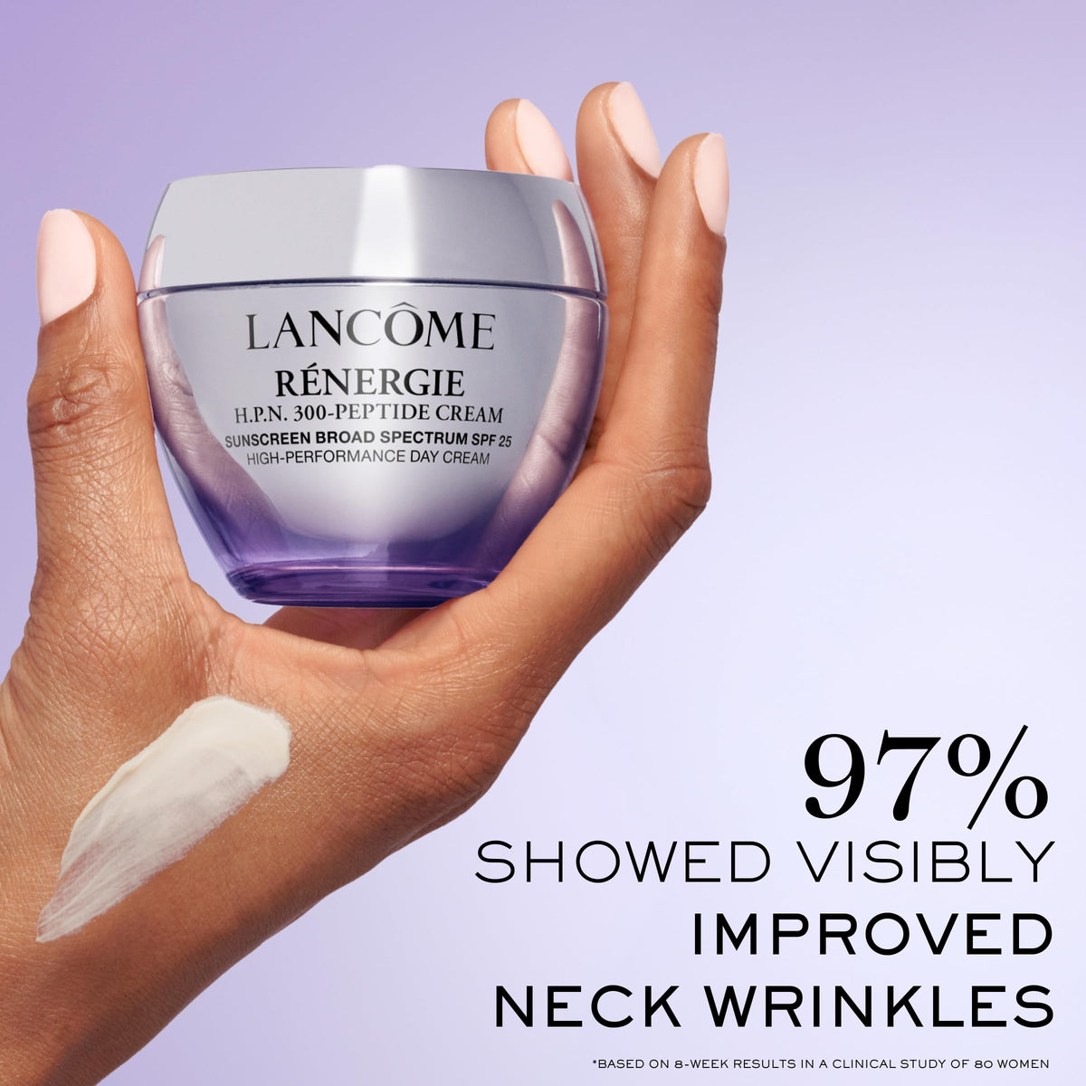 Lancôme SPF 25 packaging label showing sun protection and anti-aging support