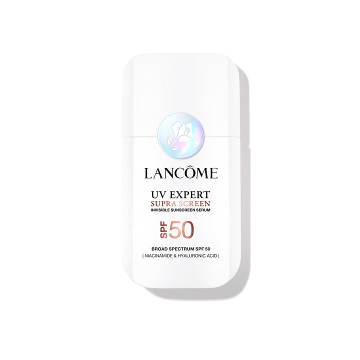 Lancôme bottle front view showing SPF protection and elegant design