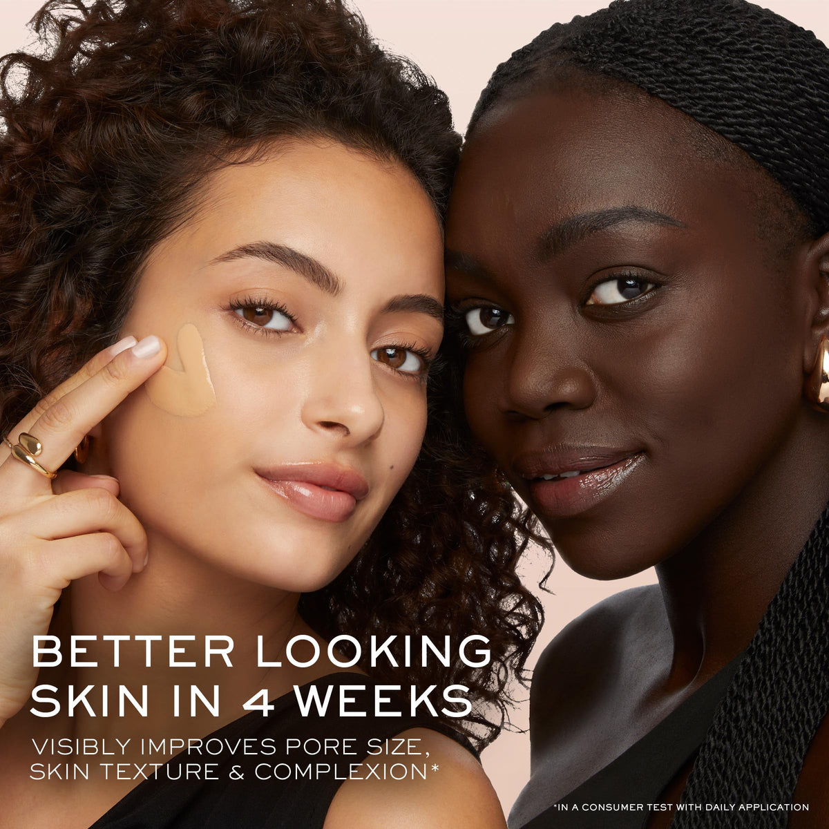 Lancôme split-face before and after showing coverage improvement benefit