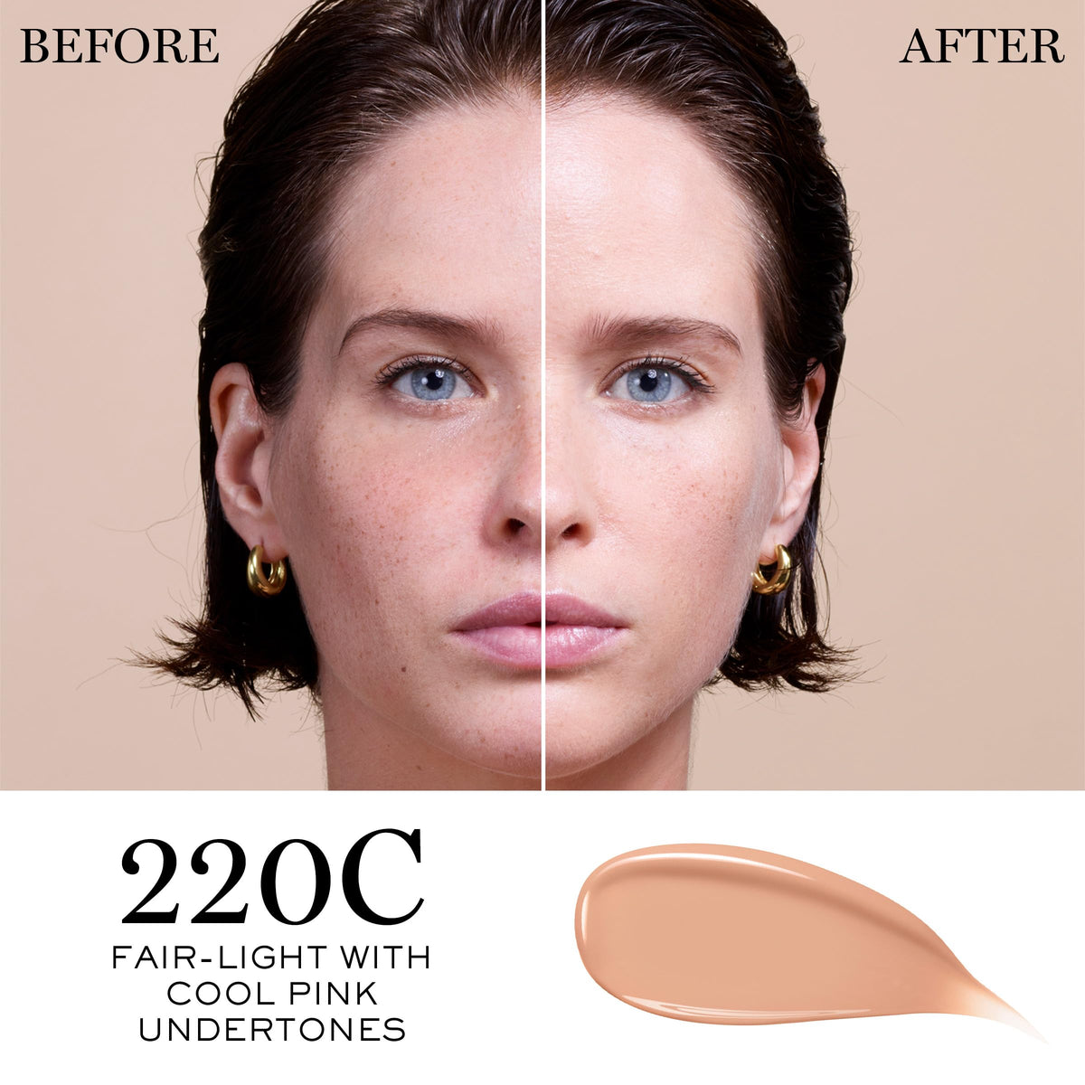 Lancôme close-up of serum texture on fingertip, highlighting hydration benefit