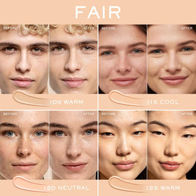 Lancôme concealer on bathroom vanity styled scene conveying routine-friendly radiant finish