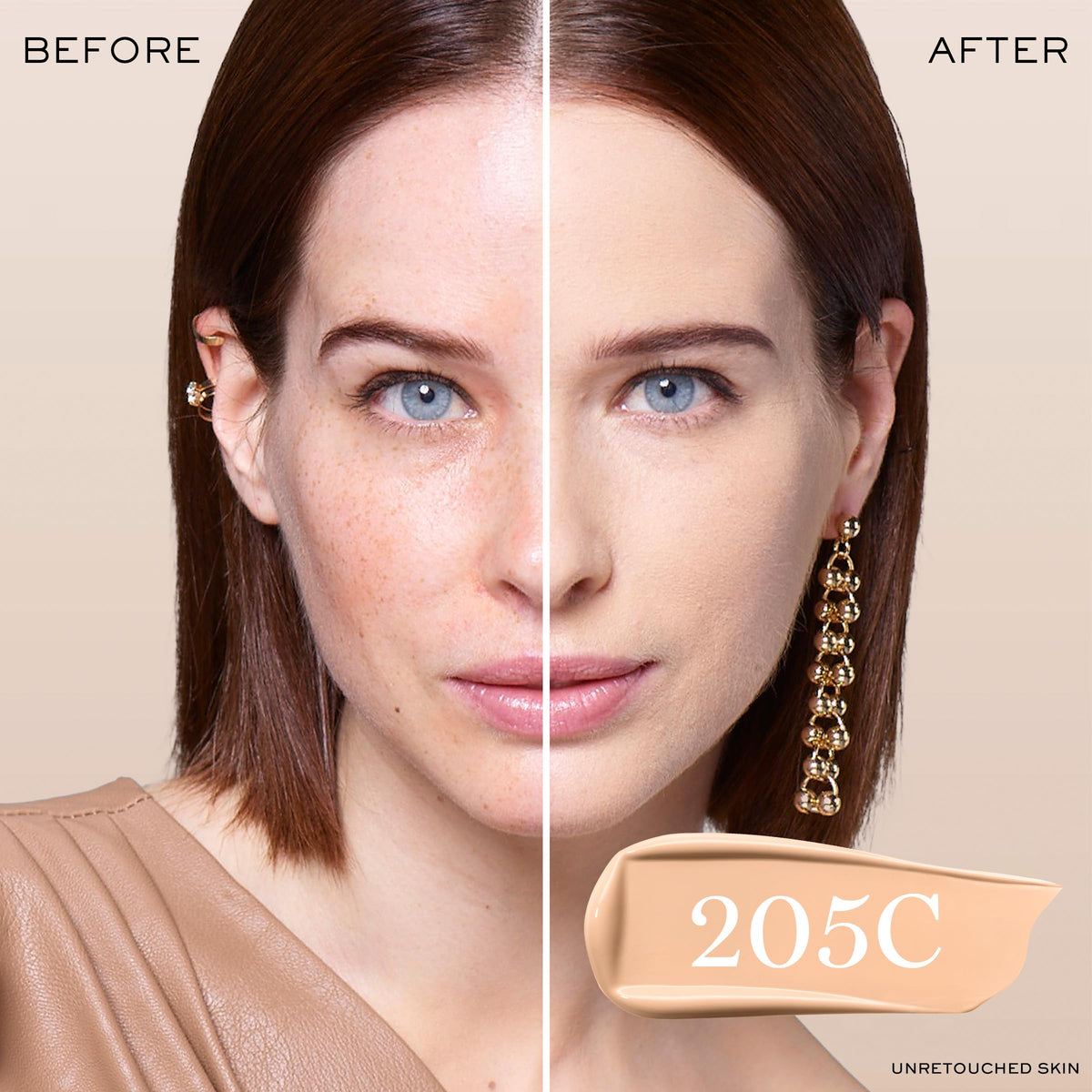 Lancôme pump dispensing foundation, controlled application benefit displayed