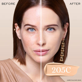 Lancôme pump dispensing foundation, controlled application benefit displayed