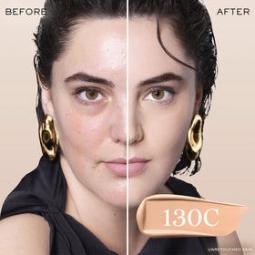 Lancôme foundation texture swatch displaying smooth blendability and hydration