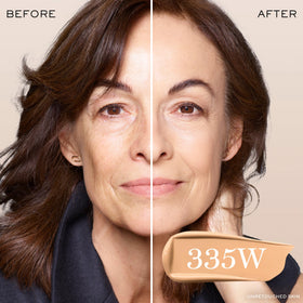 Lancôme foundation texture swatch on skin showing smooth blendability and natural matte finish benefit