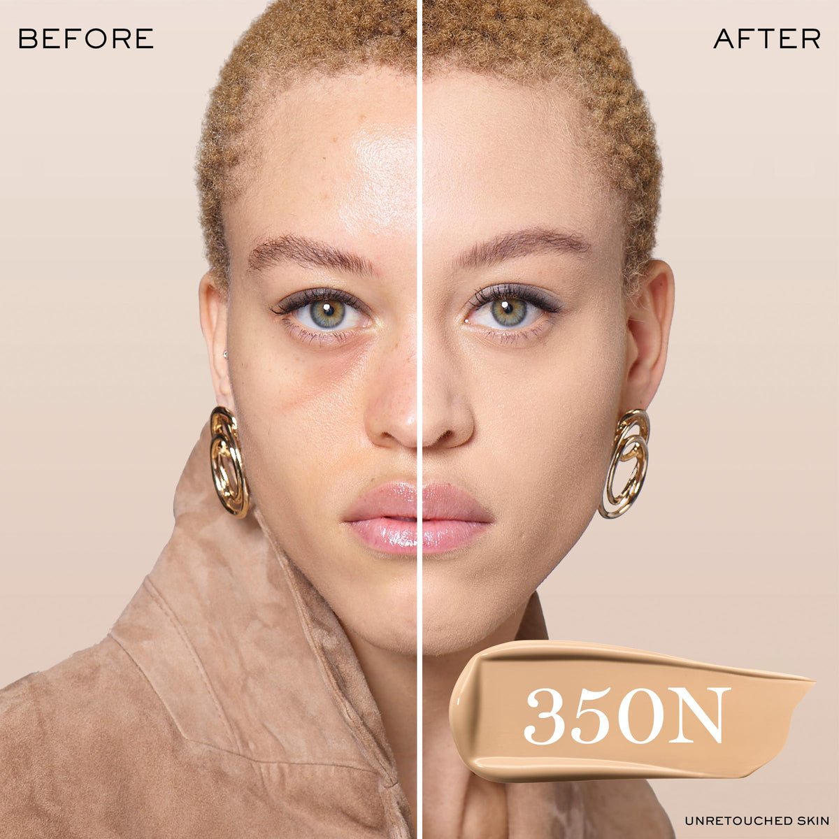 Lancôme texture swirled on skin showing smooth, buildable coverage