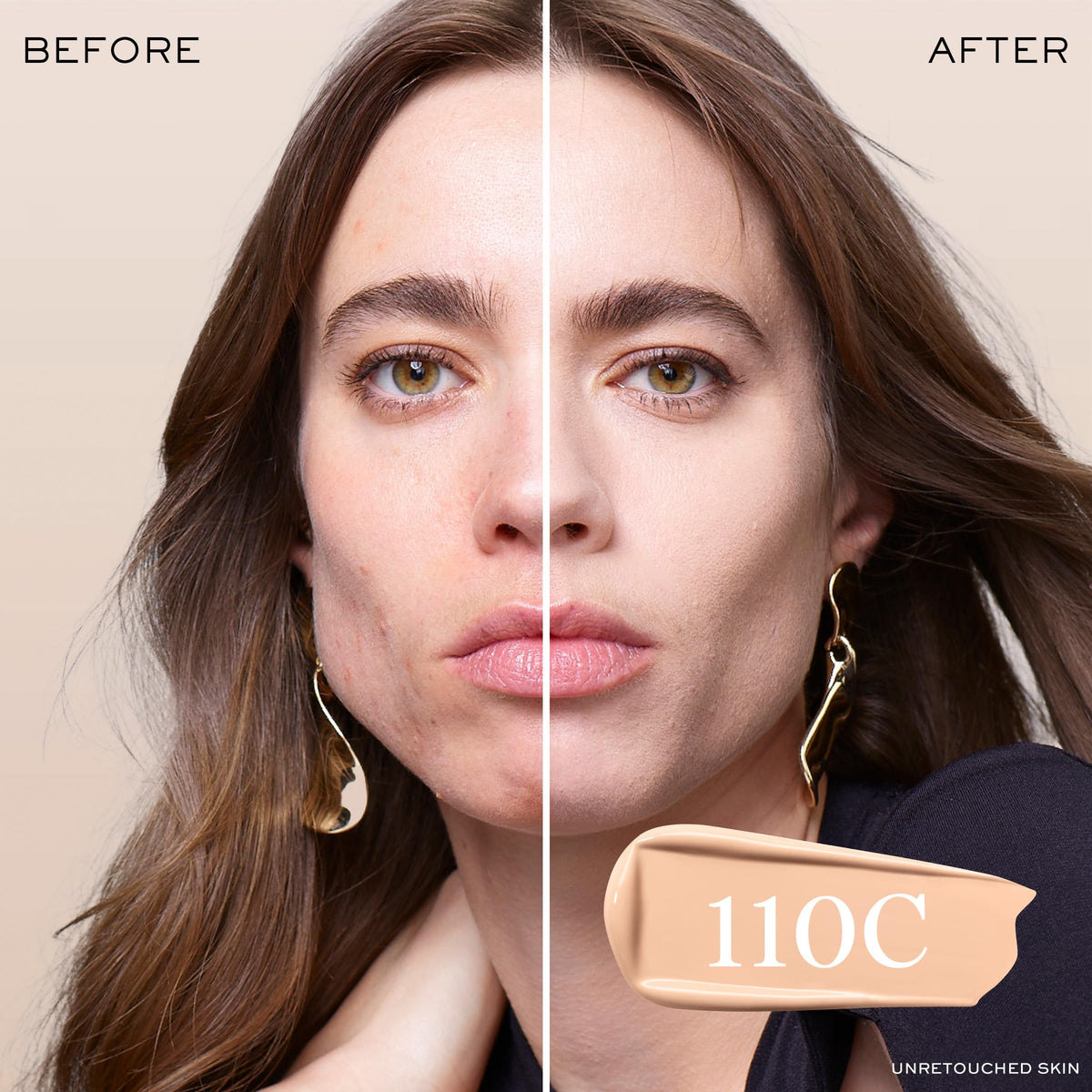 Lancôme foundation texture swirl highlighting smooth, blendable consistency