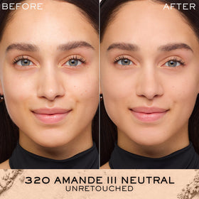 Lancôme powder texture close-up showing smooth pressed surface for blendable, buildable coverage