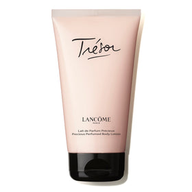 Lancôme Trésor lotion front packaging showing bottle and label for elegant gifting