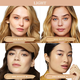 Lancôme concealer applied under eye demonstrating brightening without creasing