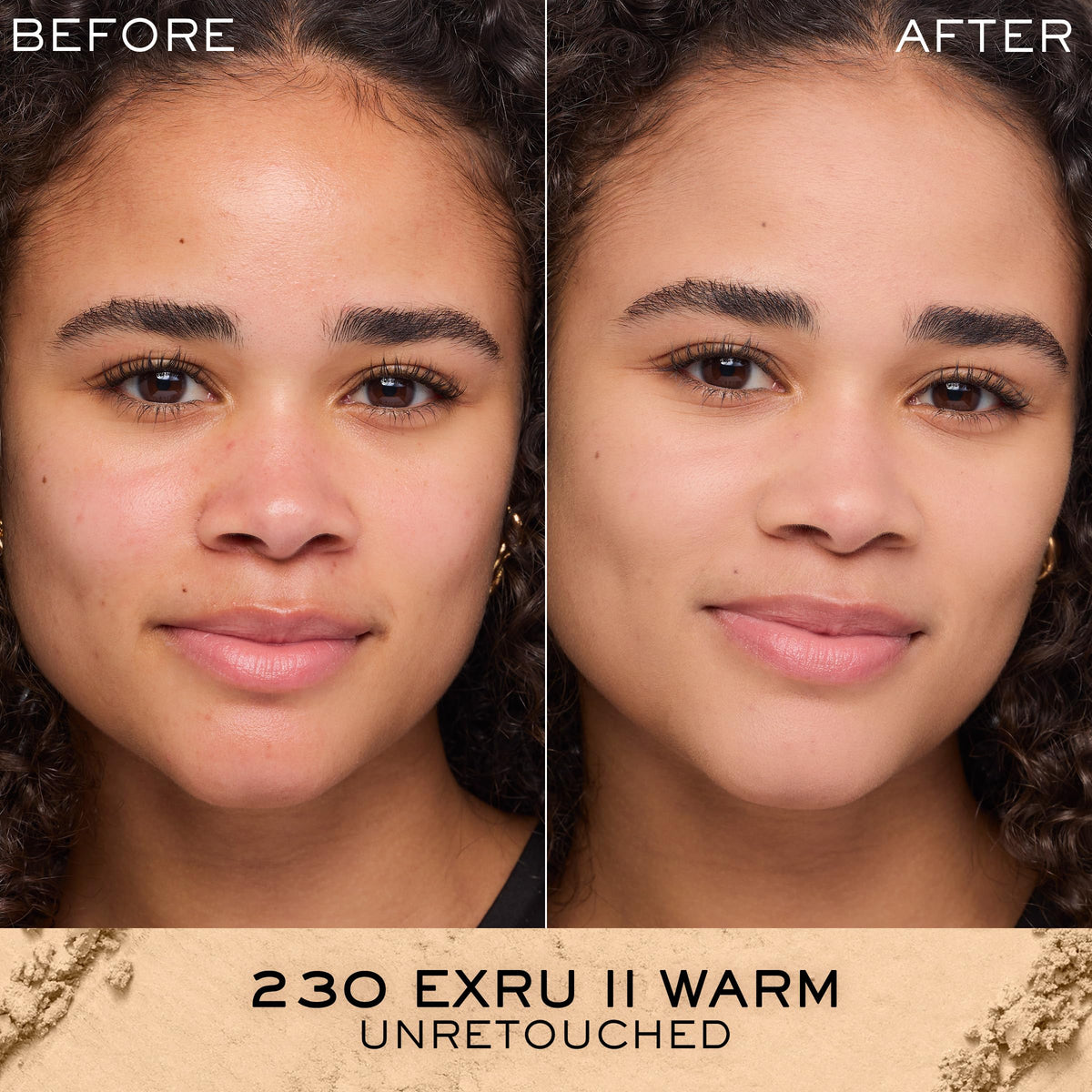 Lancôme foundation applied wet on sponge demonstrating fuller coverage benefit