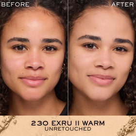Lancôme foundation applied wet on sponge demonstrating fuller coverage benefit