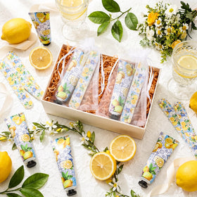 Landhoow close-up of 30ml Capri Lemon hand cream tube showing texture and travel convenience