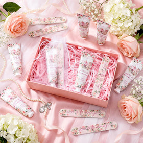 Landhoow hand cream tube close-up showing cherry blossom scent and moisturize benefit