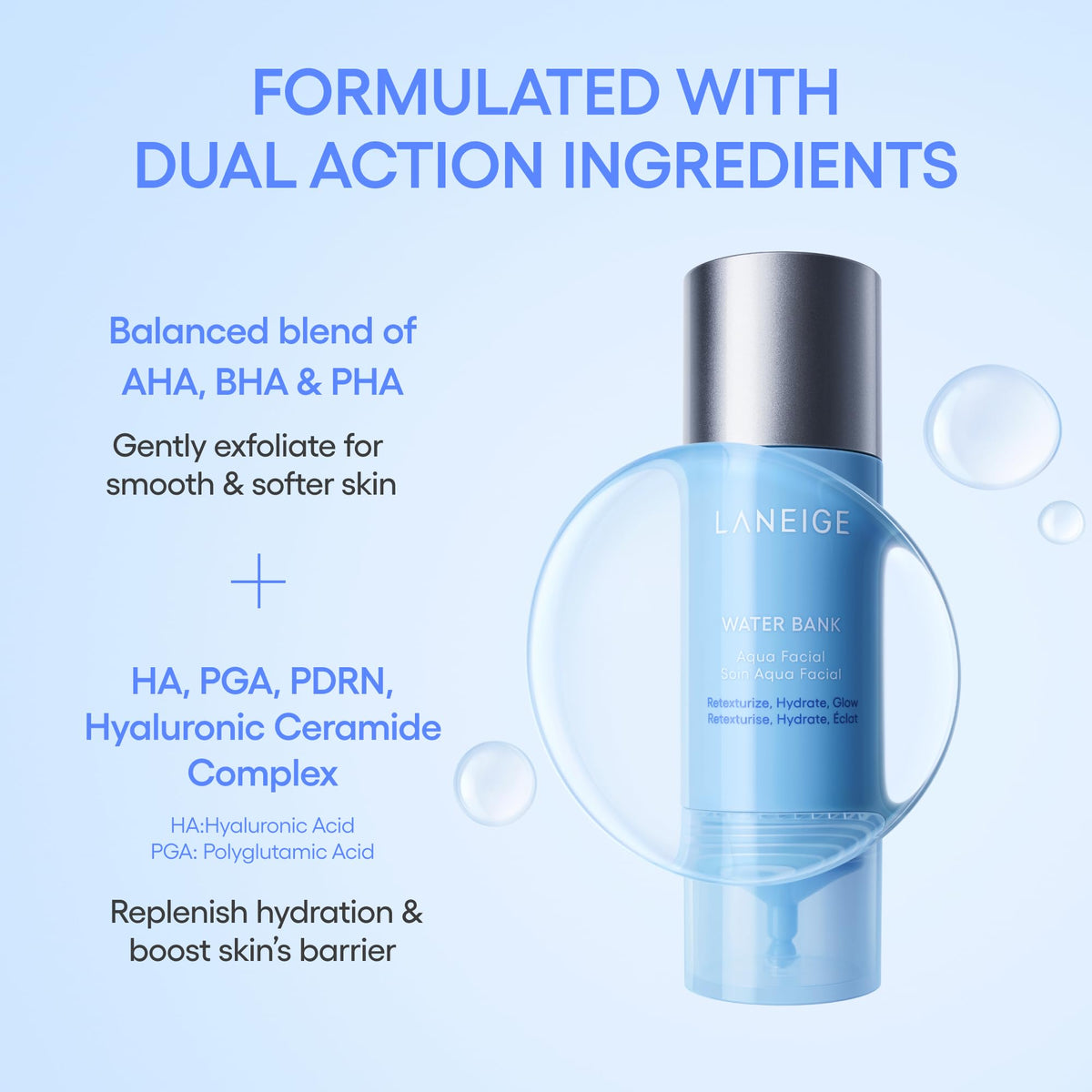 LANEIGE application before and after illustrating smoother, less flaky skin