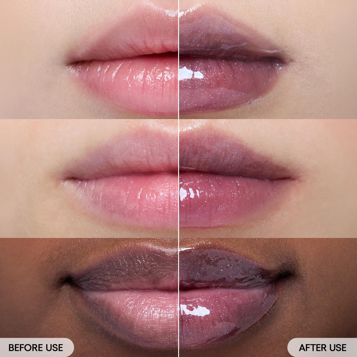 LANEIGE Black Plum Glaze swatch on hand showing sheer buildable color and hydrating look