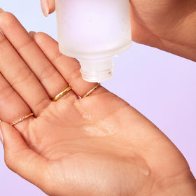 close-up of blue hyaluronic texture proving lightweight moisture
