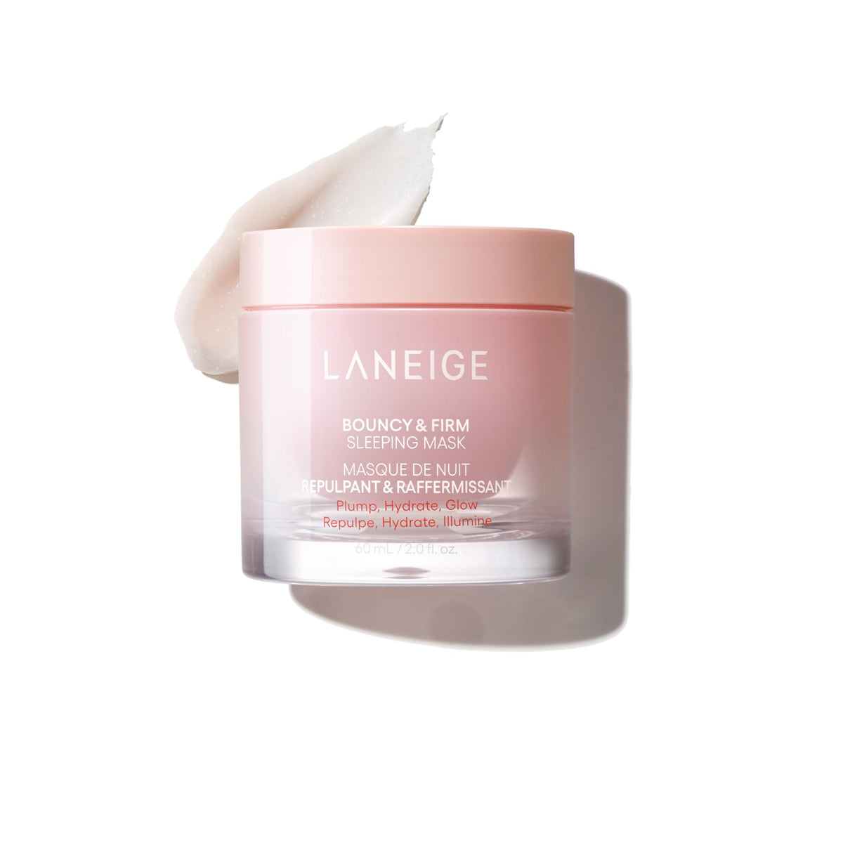 LANEIGE jar front view showing product branding and texture for nighttime hydration