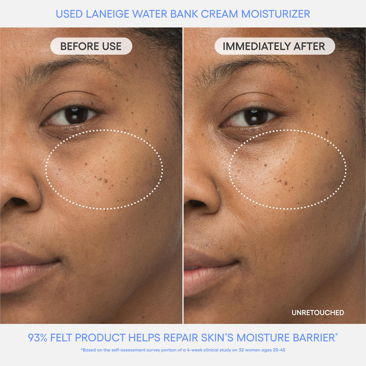 LANEIGE cream on hand demonstrating smooth application and fast moisturizing benefit