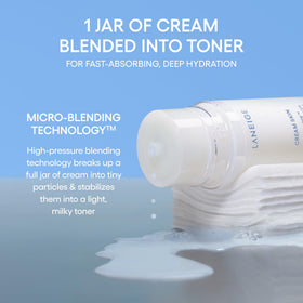 LANEIGE product in hand being patted into skin showing fast absorption benefit