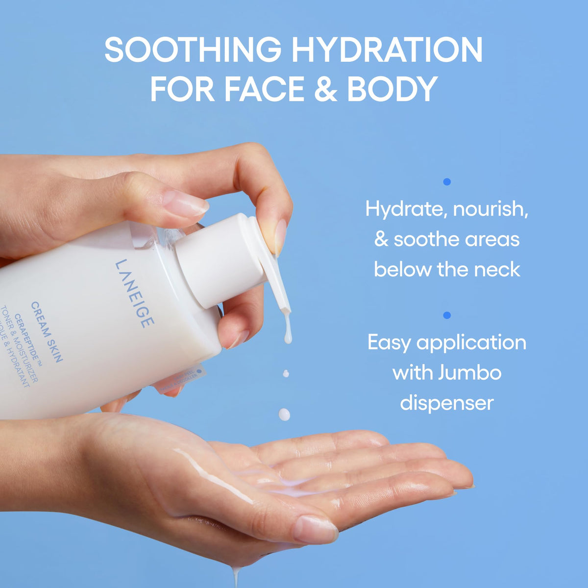 LANEIGE refill bottle open for eco refill and long-lasting hydration
