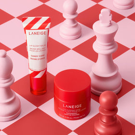 LANEIGE duo held in hand, demonstrates portable daily and nightly care