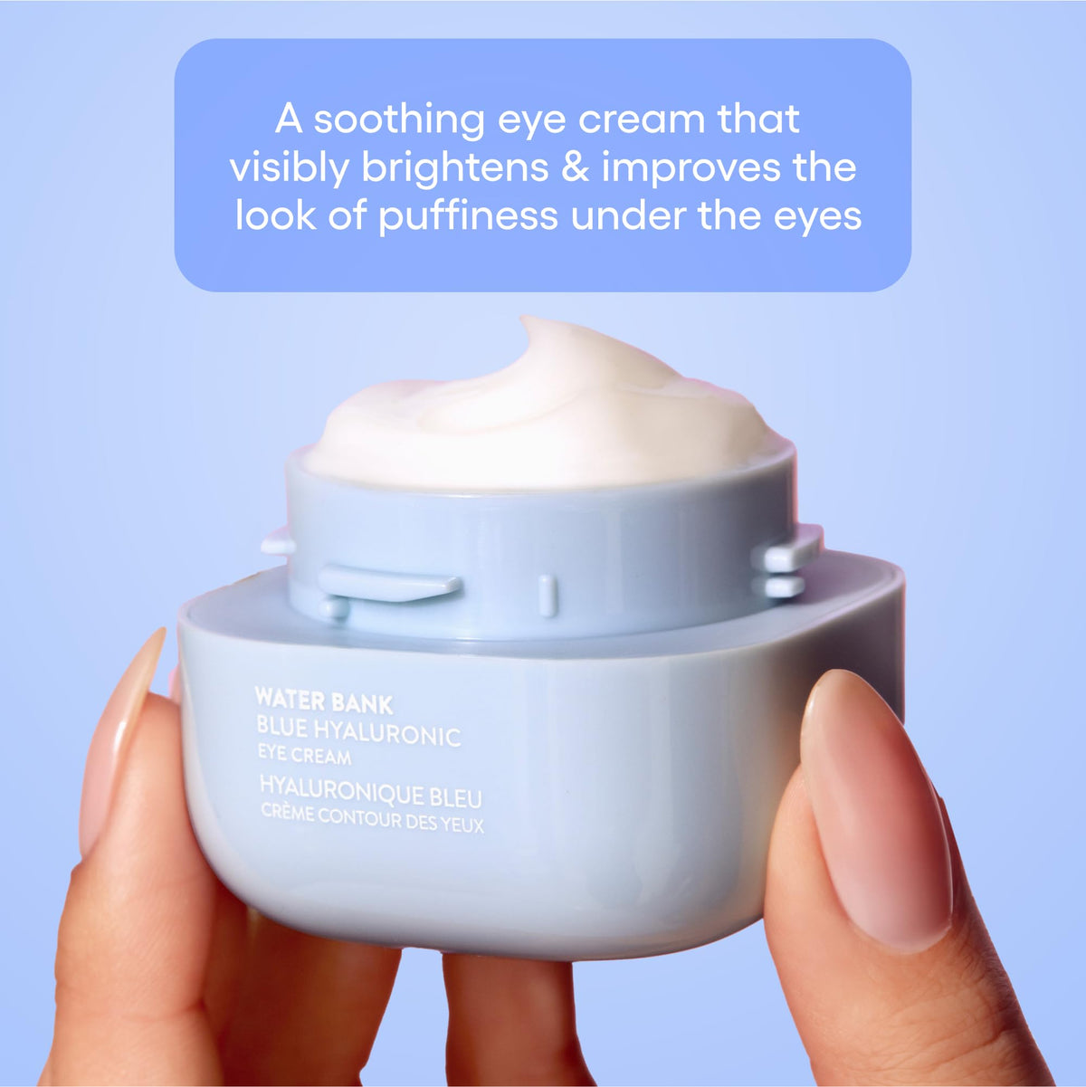 LANEIGE application close-up tapping around eye to show gentle use benefit