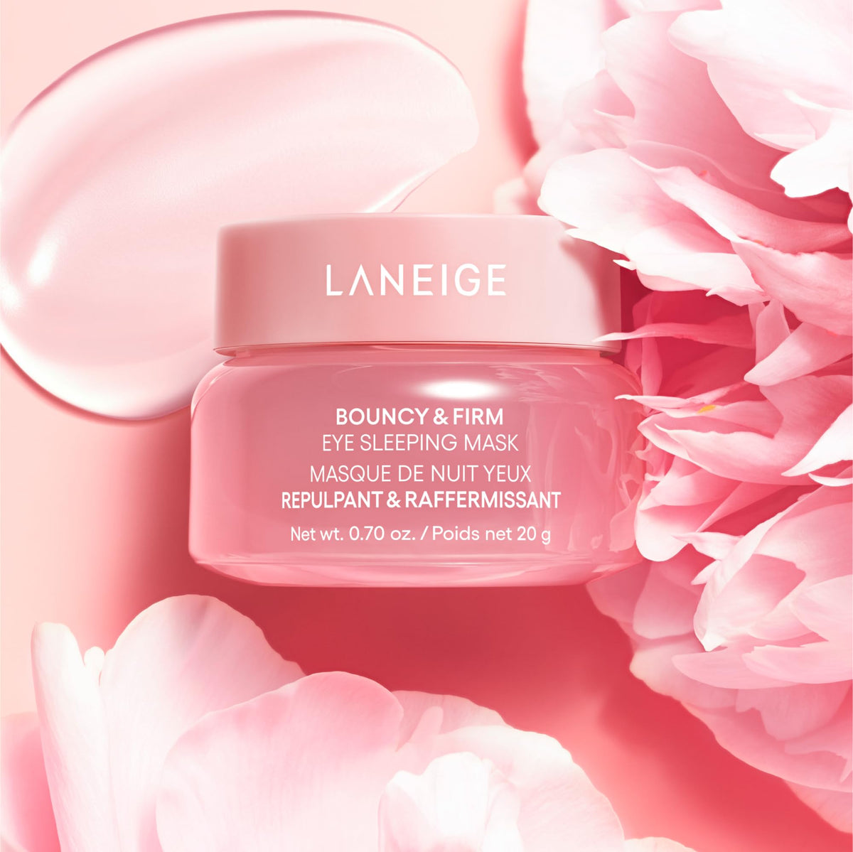 LANEIGE whipped gel texture in jar, demonstrates lightweight cooling feel
