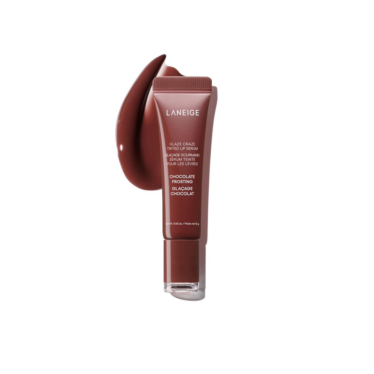LANEIGE front packaging showing glossy tinted lip serum benefits