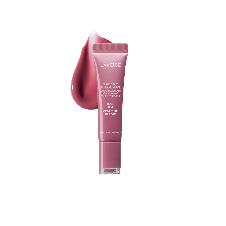 LANEIGE front packaging showing glossy pink tube and brand clarity