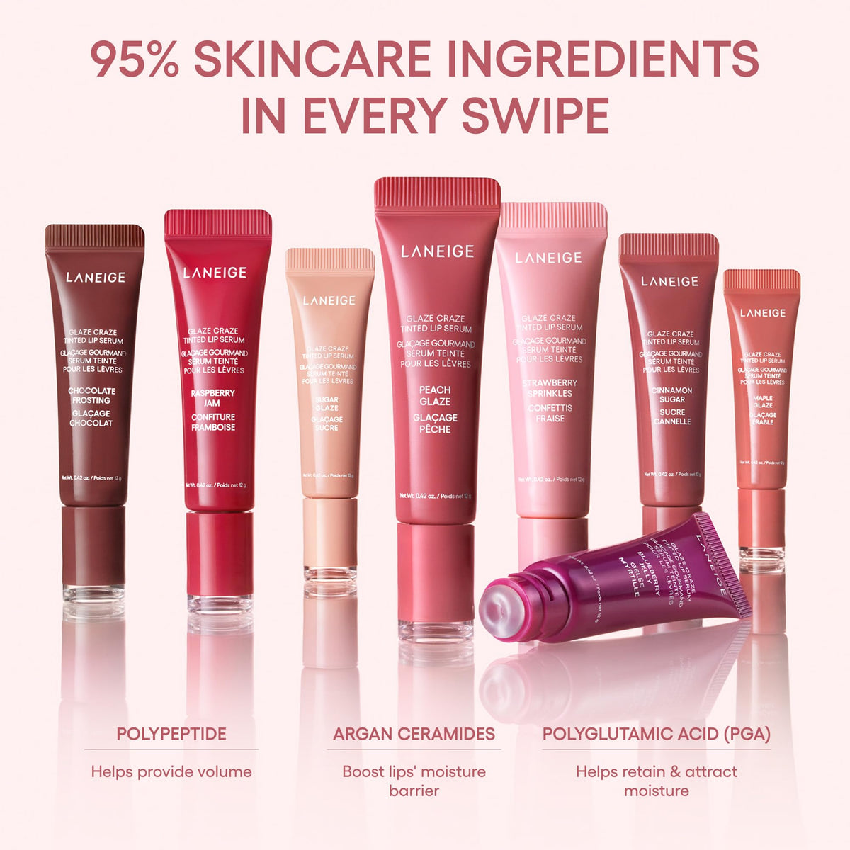 LANEIGE open applicator of Glaze Craze showing smooth wand for precise application