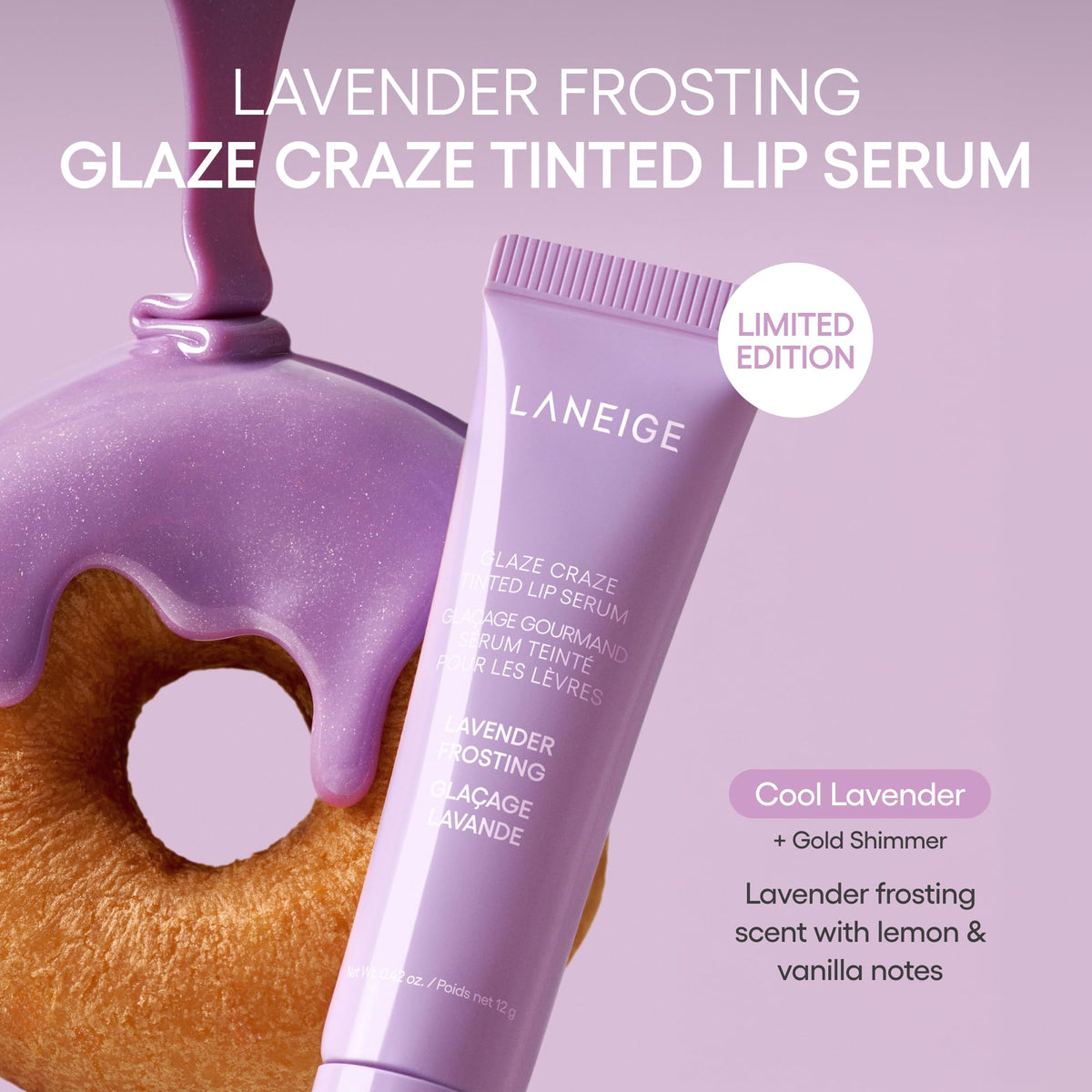LANEIGE top-view packaging displaying label and convenient applicator benefit