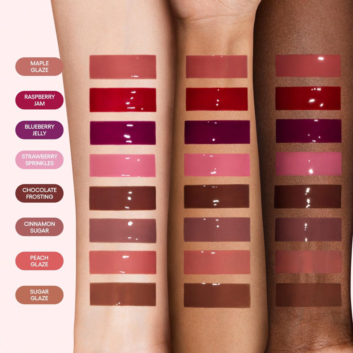 LANEIGE Glaze Craze styled with lip liner showing layering and enhanced definition
