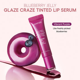 LANEIGE arm swatches of four Glaze Craze shades showing color payoff