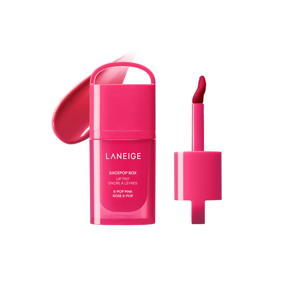 LANEIGE front packaging showing JuicePop Box tint, clear branding and portable design benefit
