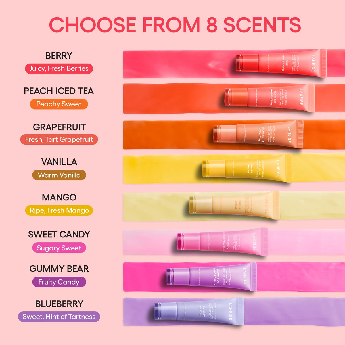 LANEIGE balm styled with taro drink conveying sweet scent experience