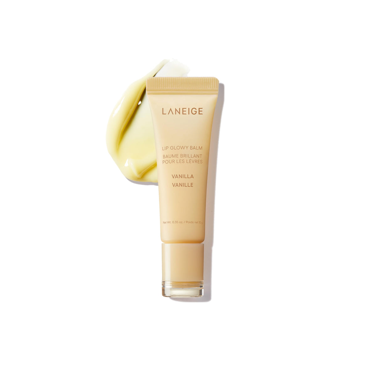 LANEIGE front tube view showing sleek packaging and travel convenience