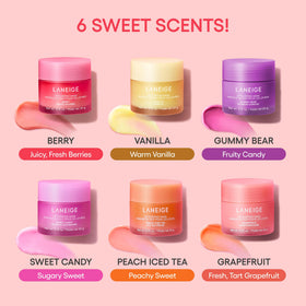 LANEIGE before and after lip comparison illustrating smoother, less flaky lips