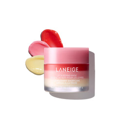 LANEIGE jar front showing Strawberry Shortcake scent and soft texture benefit