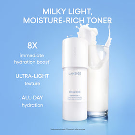 LANEIGE milky texture closeup showing lightweight hydration delivery