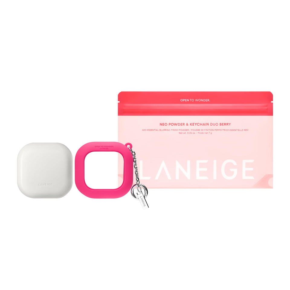 LANEIGE compact front packaging showing sleek portable design and convenience
