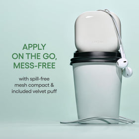 LANEIGE compact beside coins to show size and easy portability benefit
