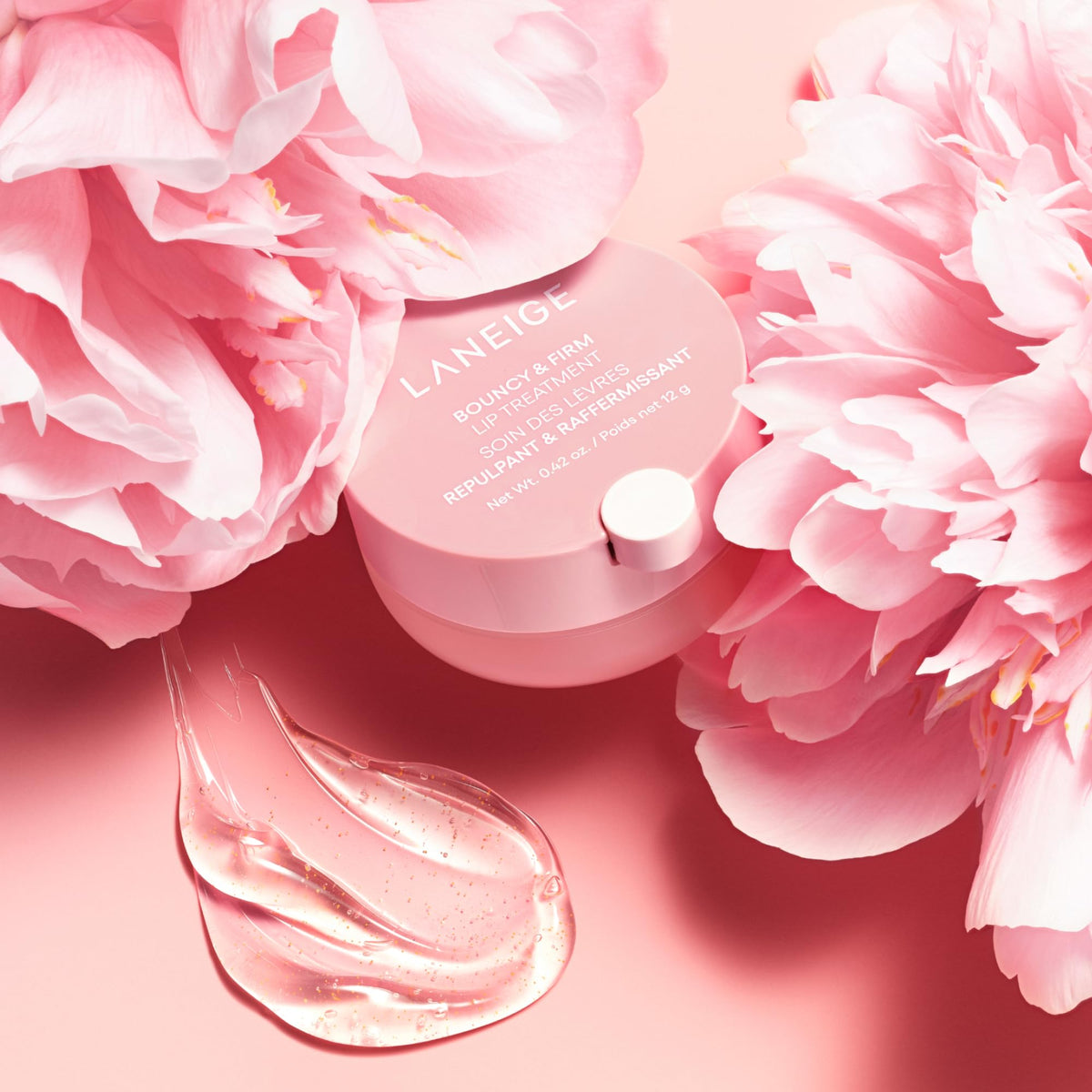 laneige open jar close-up showing bouncy texture and easy-to-spread finish