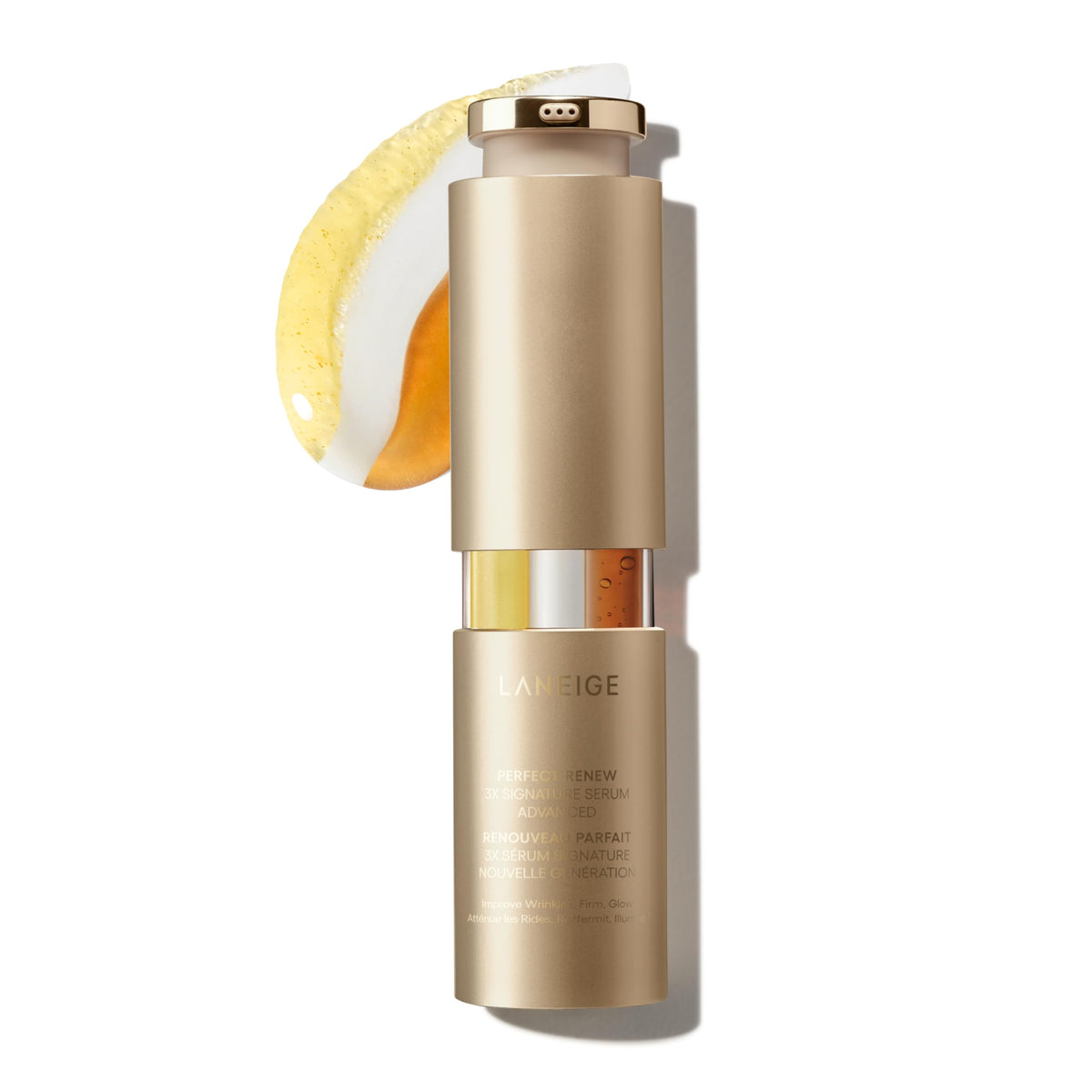 LANEIGE front packaging showing bottle and label, highlights protective design