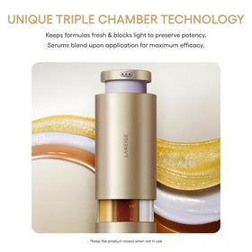 LANEIGE pump dispensing serum blend, demonstrates silky texture and absorption