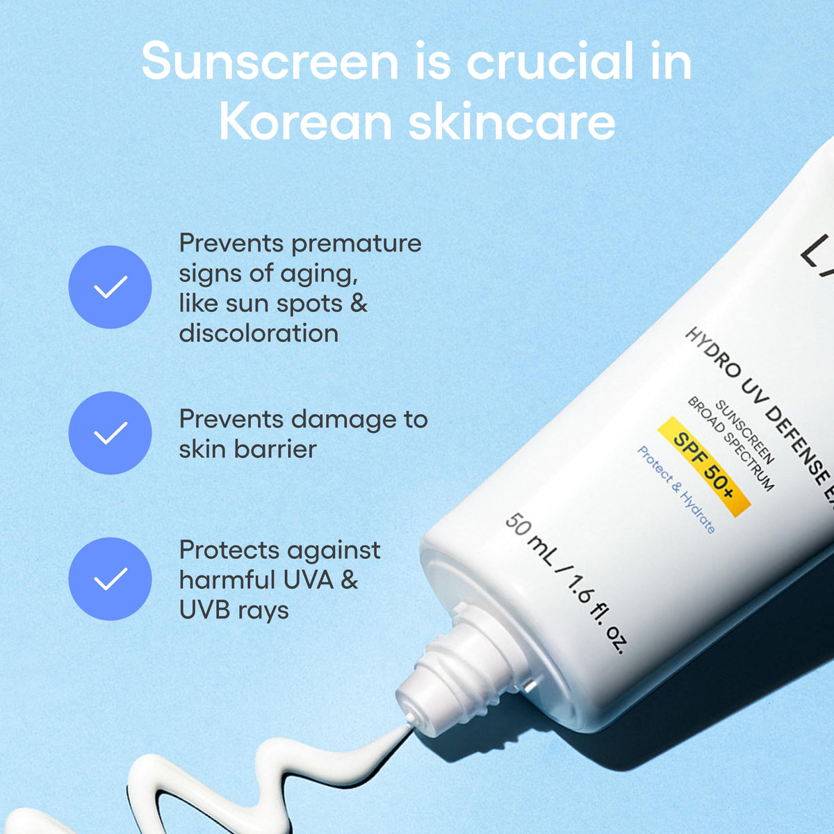 LANEIGE tube held in hand to show size and easy travel convenience